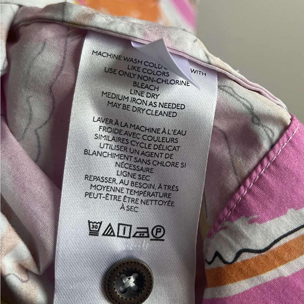 Anthropologie Pink & Orange Long Sleeve Printed Dress - Picture 10 of 14